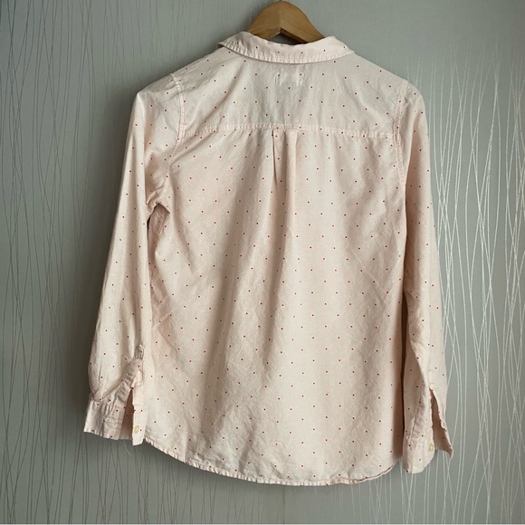 Old Navy Women's Button-Up Shirt Light Pink Red Polka Dot Womens size Small - Picture 6 of 9
